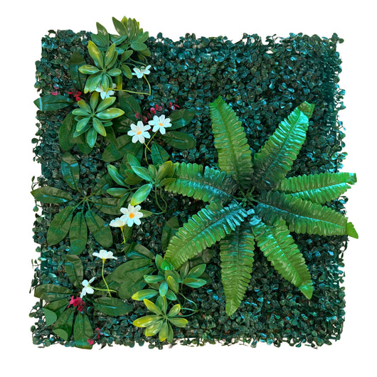 Pannelli Verde Verticale 50×50 cm Ultra-realistici e folti, per interno/esterno TROPICAL WHITE - Eternal Parquet