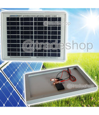 Pannello Fotovoltaico Solare Modulo 10w 10watt 12v Celle Silicio Pinze Batteria         