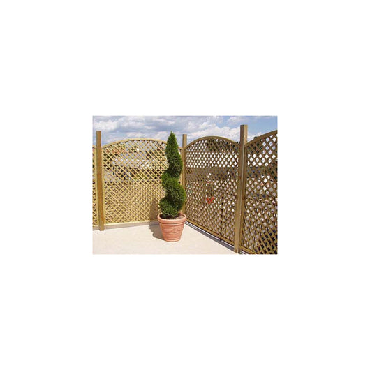 Pannello Grigliato da Giardino ad Arco in Legno di Pino Impregnato Lasa 90x180 cm