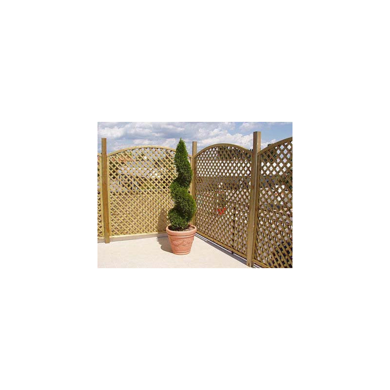 Pannello Grigliato da Giardino ad Arco in Legno di Pino Impregnato Lasa 90x180 cm