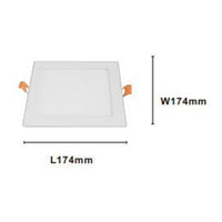 Trade Shop - Pannello Led 12watt Da Incasso Quadrato Bianco 174mm Luce 3000k-6500k Ip20 00090         