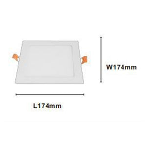 Trade Shop - Pannello Led 12watt Da Incasso Quadrato Bianco 174mm Luce 3000k-6500k Ip20 00090         