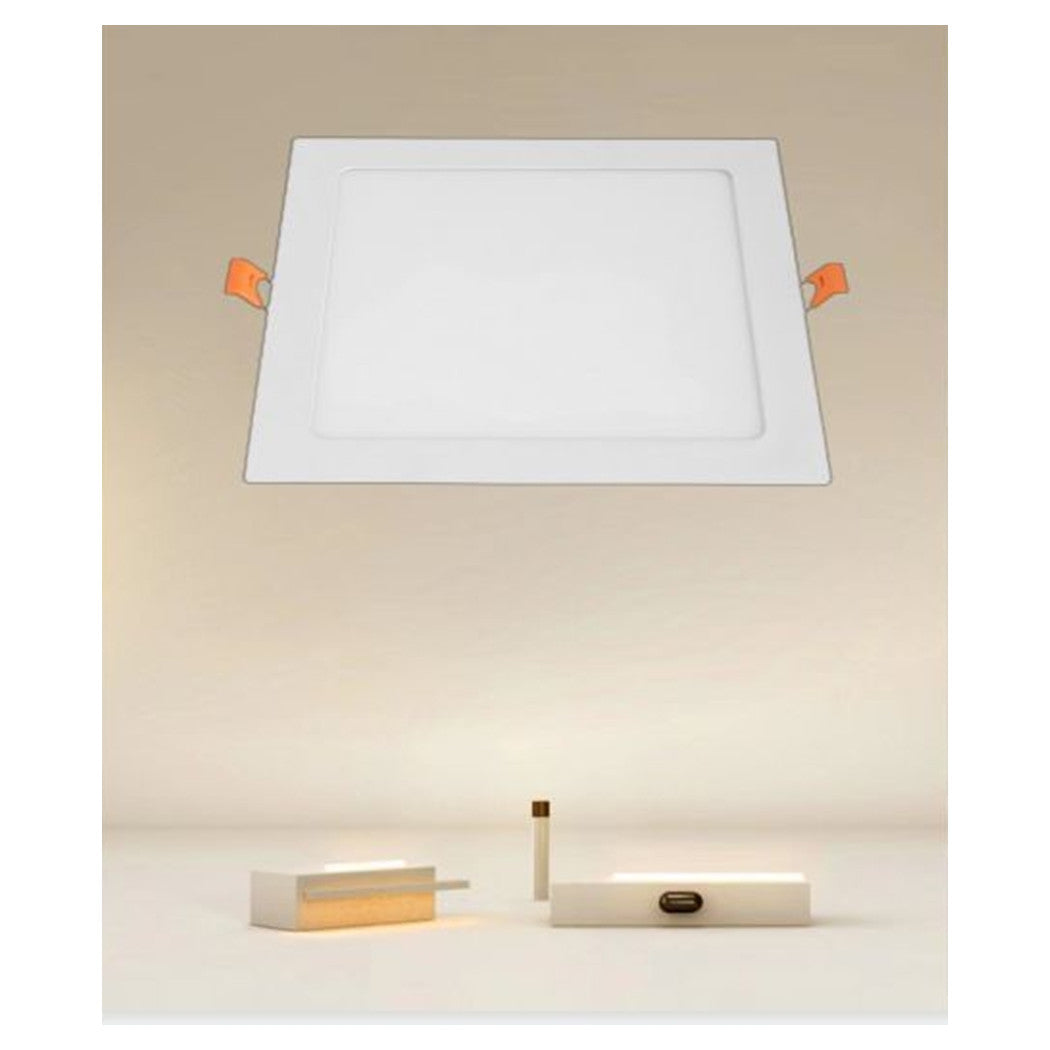 Trade Shop - Pannello Led 18 Watt Da Incasso Quadrato Bianco 225mm Luce 3000k-6500k Ip20 00106         