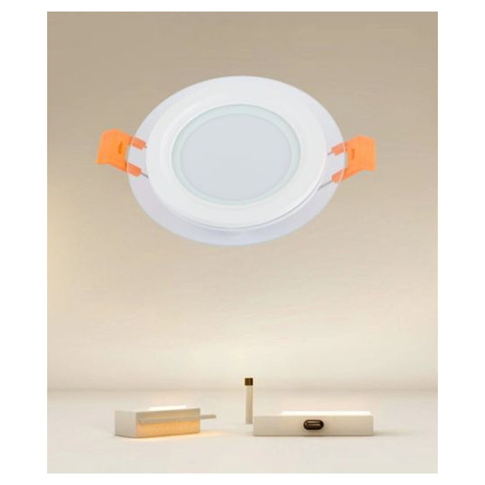 Trade Shop - Pannello Led Da Incasso Luce 3000k-6500k 6w Tondo Am-cr-6 Con Bordo Traparente 00625         