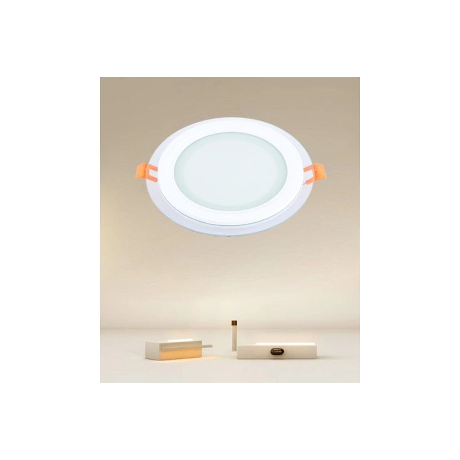 Trade Shop - Pannello Led Incasso Luce 3000k-6500k 12w Tondo Am-cr-12 Con Bordo Traparente 00649 -