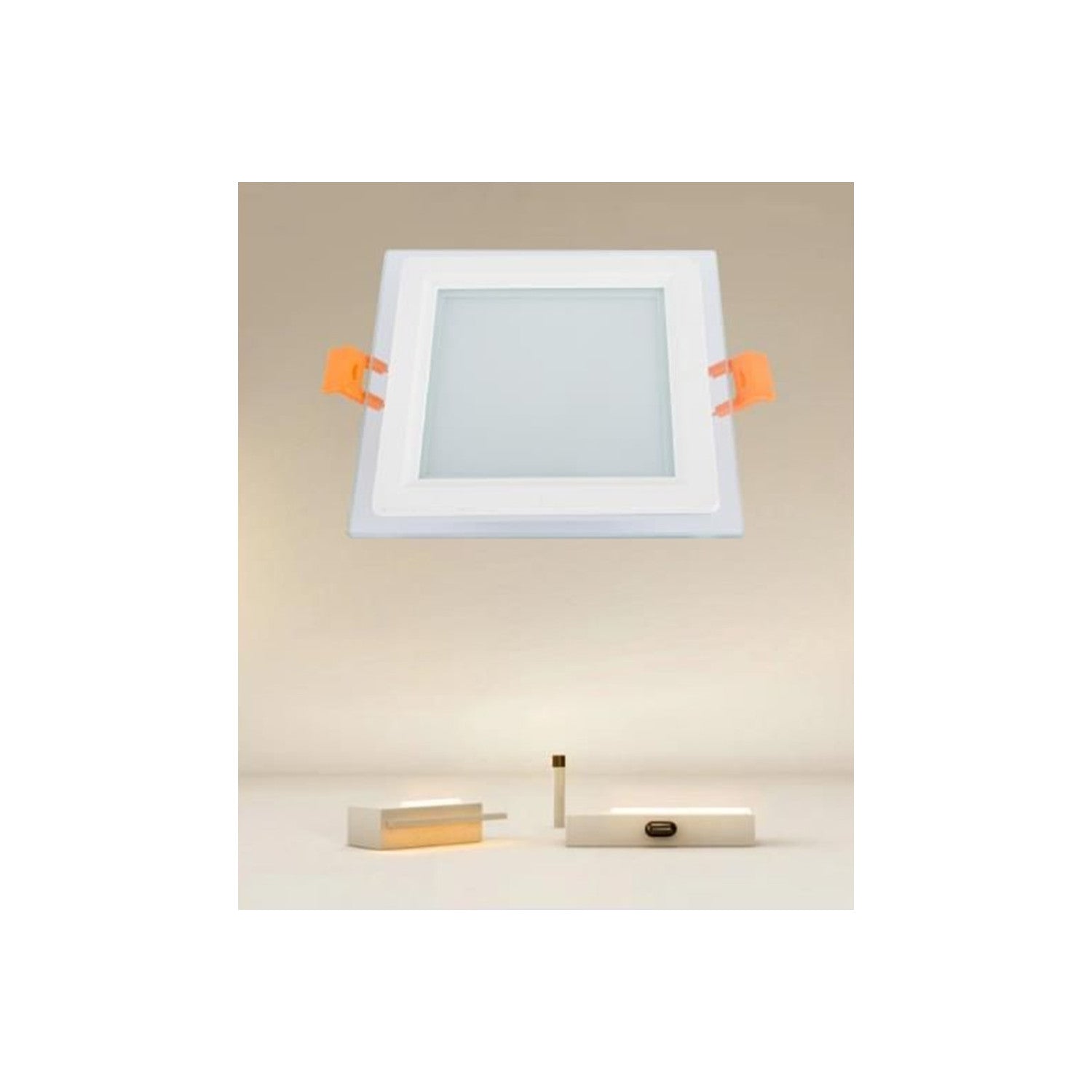 Trade Shop - Pannello Led Incasso Luce 3000k-6500k 9w Quadrato Am-cs-9 Con Bordo Traparente 00670         