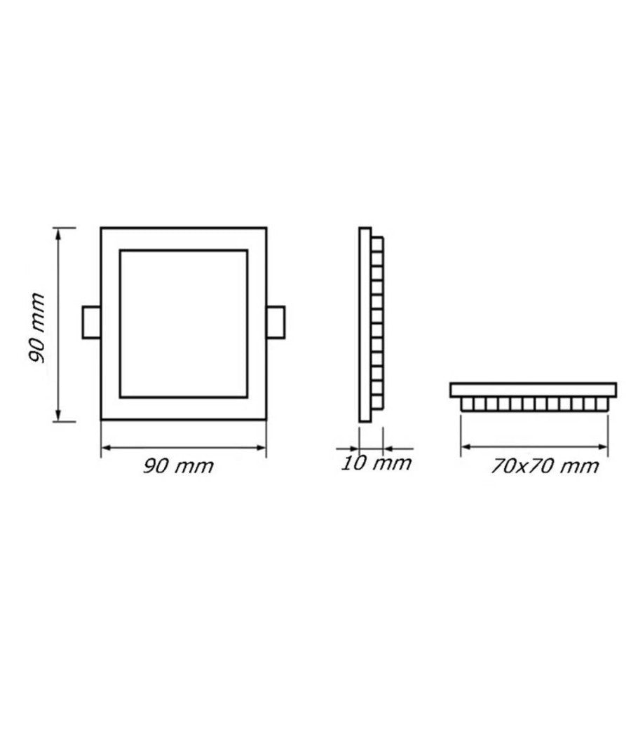 Pannello Led Incasso Quadrato Slim Plafoniera 3w Cct 3 Colorazioni Luce P73a-q3c         