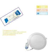 Pannello Led Incasso Rotondo Slim Plafoniera 20w 3 Colorazione Di Luce P225a-t3c         