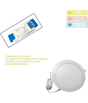 Pannello Led Incasso Rotondo Slim Plafoniera 20w 3 Colorazione Di Luce P225a-t3c         