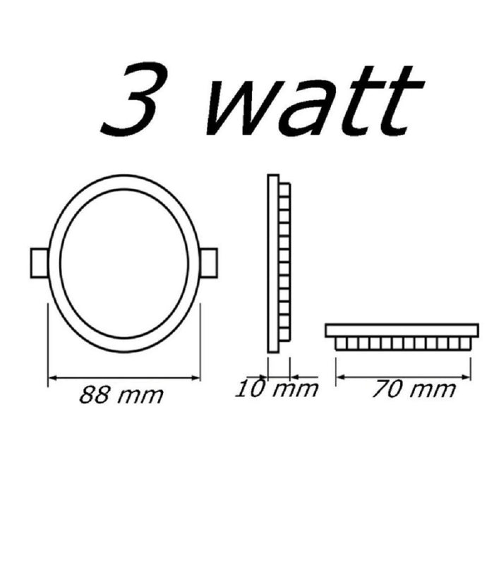 Pannello Led Incasso Rotondo Slim Plafoniera 3 W Cct 3 Colorazioni Luce P73a-t3c         
