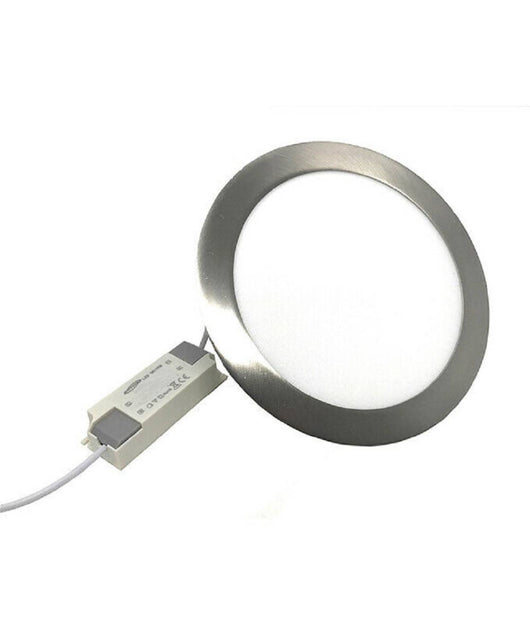 Pannello Led Incasso Silver Tondo Slim 12 W Luce 6500k 3000k 4000k P155a-a  -bianco Freddo      -