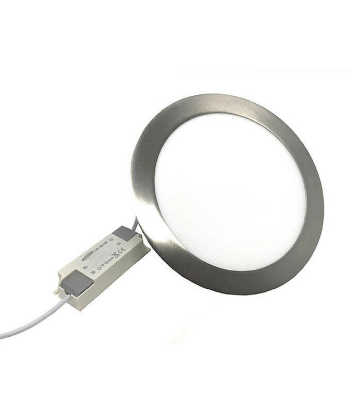 Pannello Led Incasso Silver Tondo Slim 12 W Luce 6500k 3000k 4000k P155a-a  -bianco Freddo      -