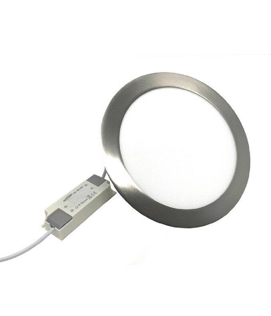 Pannello Led Incasso Silver Tondo Slim 12 W Luce 6500k 3000k 4000k P155a-a  -bianco Freddo      -