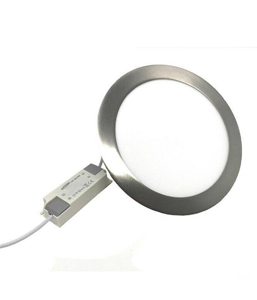 Pannello Led Incasso Silver Tondo Slim 3 W Luce 6500k 3000k 4000k P73a-a         