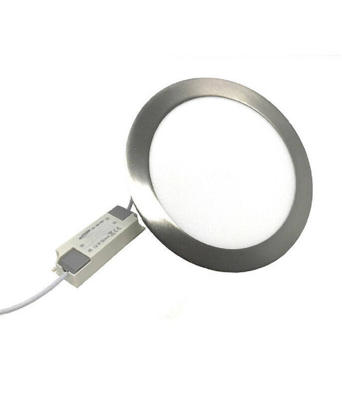Pannello Led Incasso Silver Tondo Slim 6w P105aa Plafoniera Luce 6500k 3000k 4000k         
