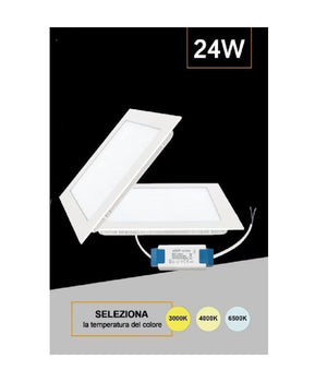 Pannello Led Quadrato Da Incasso 24 W Con Driver Cct 6500k 3000k 4000k P285a-q3c         