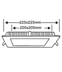 Pannello Led Quadrato Incasso 18 W Con Driver Cct 3000k 4000k 6500k P205a-q3c         
