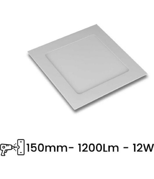 Pannello Led Slim 12w Incasso Quadrato In Pvc Luce Caldo Freddo Naturale P155aq         