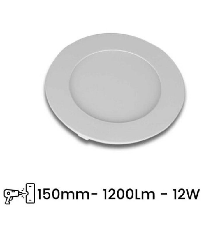 Pannello Led Slim 12w Incasso Rotondo In Pvc Luce Caldo Naturale Freddo P155at         