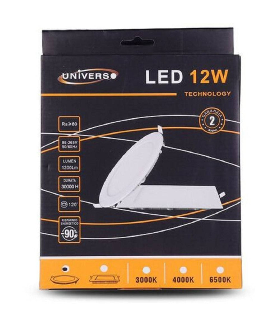 Pannello Led Slim 12w Incasso Rotondo In Pvc Luce Caldo Naturale Freddo P155at  -bianco Naturale      -