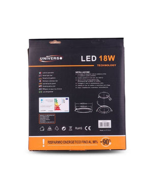 Pannello Led Slim 18 W Incasso Rotondo In Pvc Luce Caldo Freddo Naturale P205a-t  -bianco Freddo      -