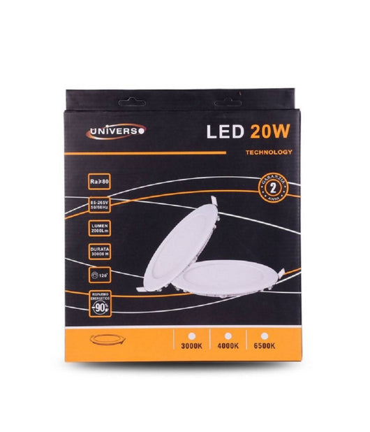 Pannello Led Slim 20w Incasso Rotondo Luce Bianco Caldo Freddo Naturale P225at         