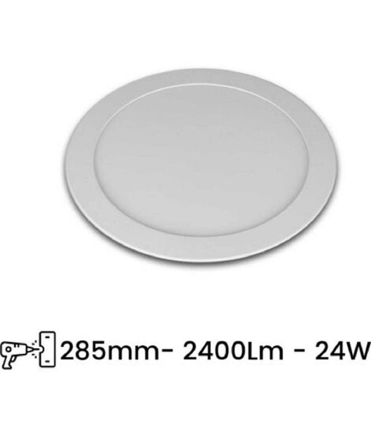 Pannello Led Slim 24w Incasso Rotondo Luce Bianco Caldo Freddo Naturale P285a-t         