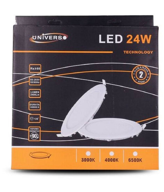 Pannello Led Slim 24w Incasso Rotondo Luce Bianco Caldo Freddo Naturale P285a-t  -bianco Freddo      -
