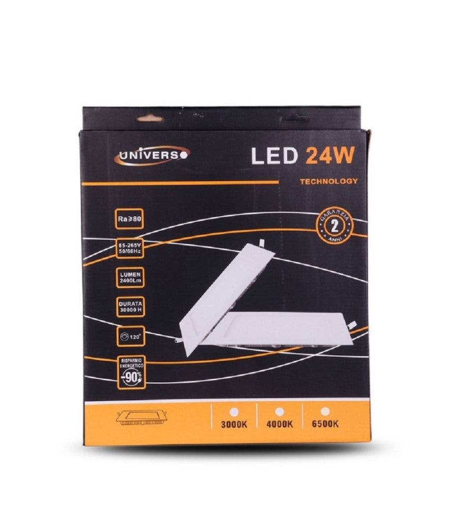 Pannello Led Slim 24w Incasso Quadrato Luce Bianco Caldo Freddo Naturale P285aq  -bianco Freddo      -
