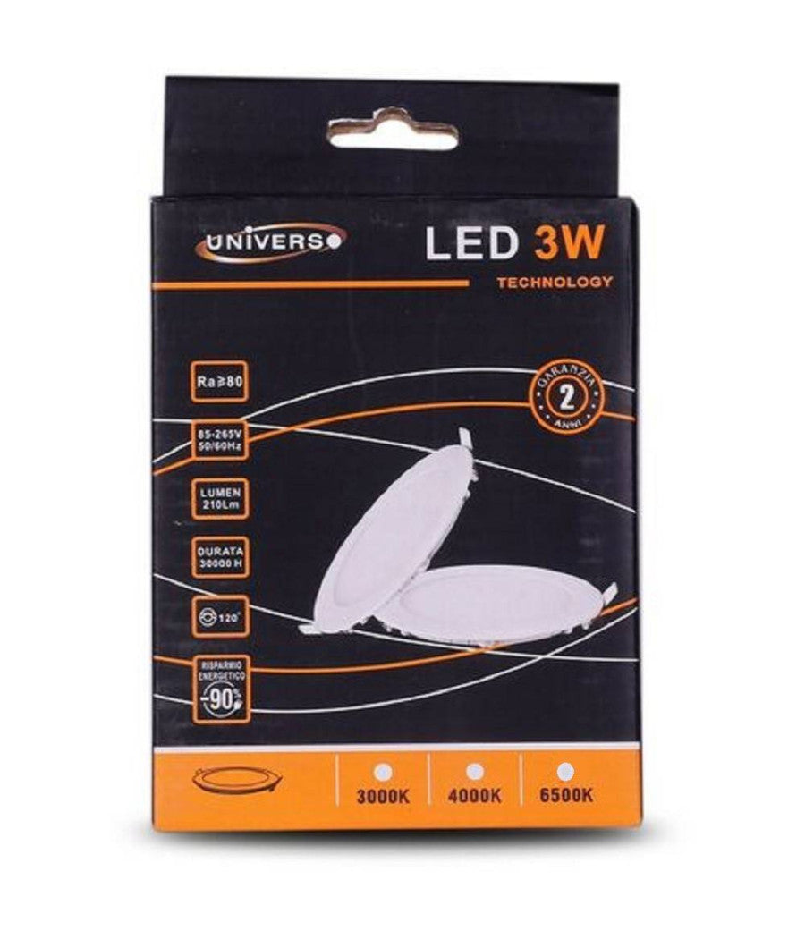 Pannello Led Slim 3w Incasso Quadrato In Pvc Bianco Caldo Freddo Naturale P73aq         