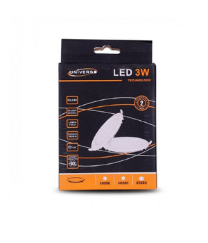 Pannello Led Slim 3w Incasso Rotondo In Pvc Bianco Caldo Freddo Naturale P73at  -bianco Caldo      -