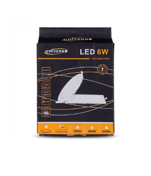 Pannello Led Slim 6w Incasso Quadrato In Pvc Luce Caldo Freddo Naturale P105aq  -bianco Caldo      -