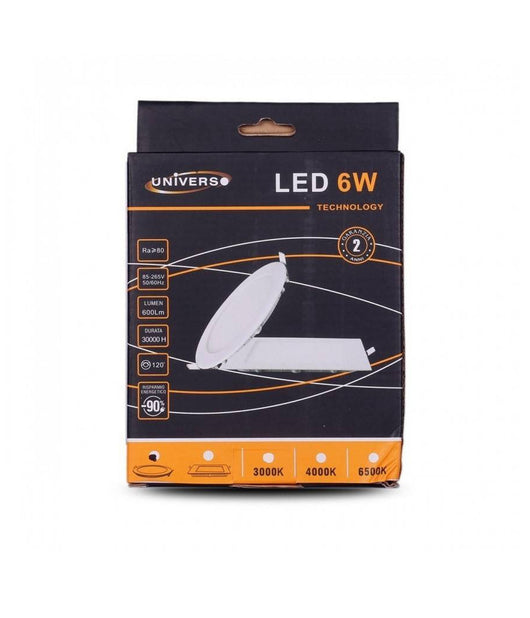 Pannello Led Slim 6w Incasso Rotondo In Pvc Luce Caldo Naturale Freddo P105at         