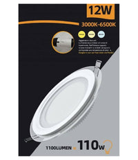 Pannello Led Slim Incasso Bordo In Vetro 12w Cct 3 Colorazioni Di Luce P125e-t3c         