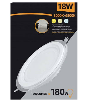 Pannello Led Slim Incasso Bordo In Vetro 18w Cct 3 Colorazione Di Luce P165e-t3c         