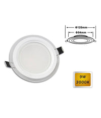 Pannello Led Slim Incasso Bordo In Vetro Tondo 9w Luce 6500k 3000k 4000k P-94et         