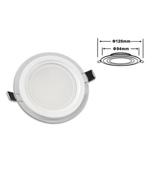 Pannello Led Slim Incasso Bordo In Vetro Tondo 9w Luce 6500k 3000k 4000k P-94et         