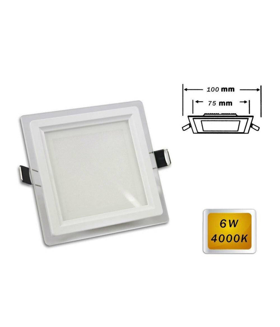Pannello Led Slim Incasso Bordo Vetro Quadrato 6w Luce 6500k 4000k 3000k P-75eq         
