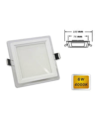 Pannello Led Slim Incasso Bordo Vetro Quadrato 6w Luce 6500k 4000k 3000k P-75eq         