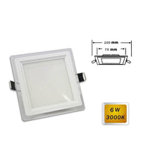 Pannello Led Slim Incasso Bordo Vetro Quadrato 6w Luce 6500k 4000k 3000k P-75eq         