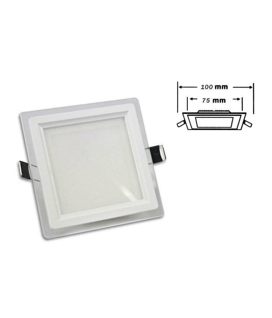 Pannello Led Slim Incasso Bordo Vetro Quadrato 6w Luce 6500k 4000k 3000k P-75eq         