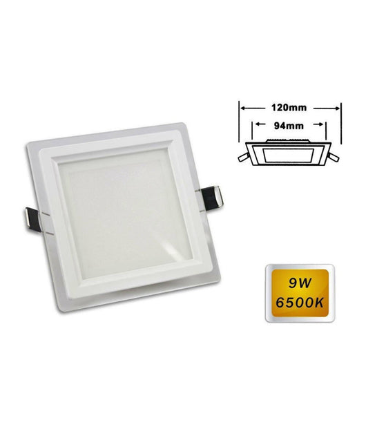 Pannello Led Slim Incasso Bordo Vetro Quadrato 9w Luce 6500k 3000k 4000k P-94eq  -bianco Freddo      -