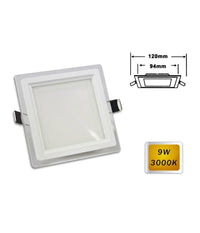 Pannello Led Slim Incasso Bordo Vetro Quadrato 9w Luce 6500k 3000k 4000k P-94eq  -bianco Caldo      -