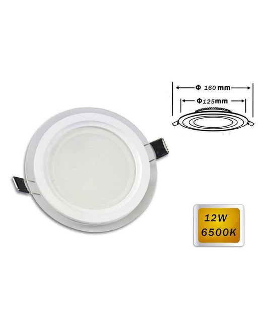 Pannello Led Slim Incasso Bordo Vetro Tondo 12 W Luce 6500k 3000k 4000k P-125et  -bianco Caldo      -