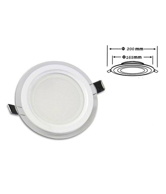 Pannello Led Slim Incasso Bordo Vetro Tondo 18 W Luce 4000k 6500k 3000k P-165et         