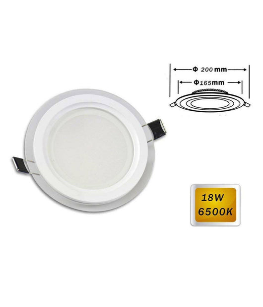 Pannello Led Slim Incasso Bordo Vetro Tondo 18 W Luce 4000k 6500k 3000k P-165et  -bianco Freddo      -