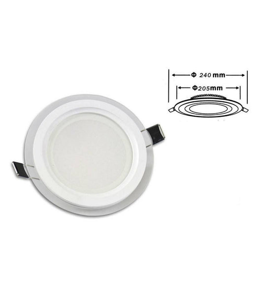 Pannello Led Slim Incasso Bordo Vetro Tondo 24 W Luce 3000k 6500k 4000k P-205et         