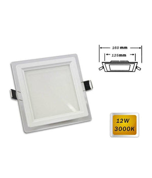 Pannello Led Slim Incasso Quadrato 12watt Luce Bianca 6500k 3000k 4000k P-125eq  -bianco Caldo      -