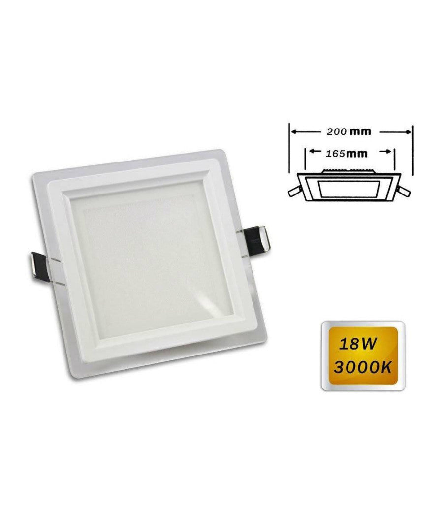Pannello Led Slim Incasso Quadrato 18 Watt Luce 4000k 6500k 3000k 265v P-165eq         