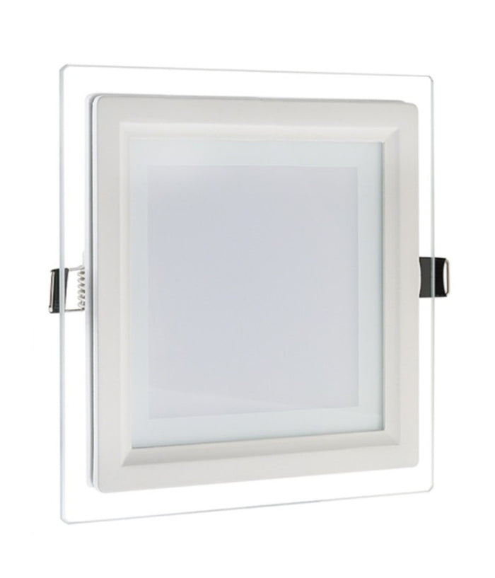 Pannello Led Slim Quadrato Incasso 24w Cornice Vetro Cct 3000k 4000k 6500k P205e-q3c         